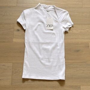 Zara asymmetrical collar tshirt